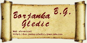 Borjanka Gledić vizit kartica